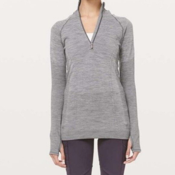 lululemon athletica Tops - Lululemon Wool Swiftly 1/2 Zip Hoodie
